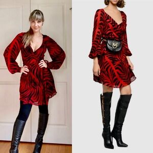 🔥 Pinko Red and Black Zebra Dress